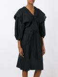 asymmetric V-neck dress