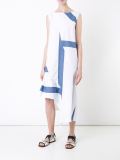 contrast stripe asymmetric dress