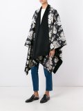 rose print poncho