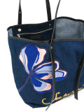 magnolia embroidered tote