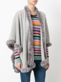 furry trim cardi-coat 