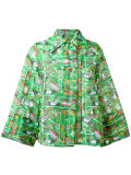 Transport print cropped jacket