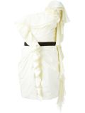ruffled one shoulder dress