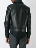 buttoned leather jacket