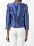 metallic ruched blazer