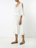 asymmetric appliqué flower dress 
