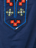 embroidered open neck top 