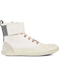 strapped hi-top canvas sneakers
