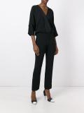three-quarters sleeve V-neck jumpsuit