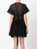 sheer panel ruffle dress 