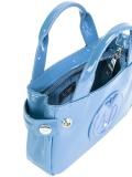 embossed logo mini tote