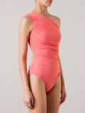 one shoulder draped swimsuit
