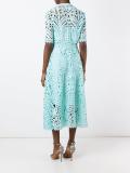 berry lace neck tie dress