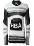 ‘HBA’标志条纹针织毛衣