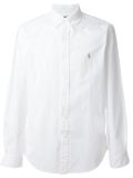 button-down collar chest logo shirt