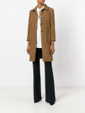 trench coat with contrast black piping
