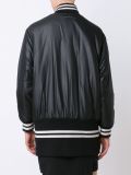 striped detailing long bomber