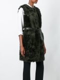 belted sleeveless coat