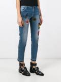 patched cropped jeans