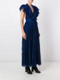 tied-up waist V-neck dress