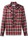 split front plaid shirt