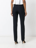 pinstriped tailored trousers