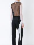 sheer creased blouse