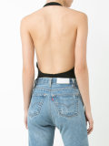 low cut halterneck body