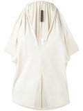 front slit V-neck blouse