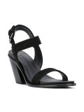 diagonal heel buckled sandals
