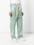 boat pattern drawstring trousers