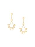 diamond leaf hoop earrings