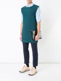 pleated sleeveless pullover