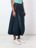 draped denim skirt