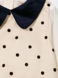 polka dot flocked blouse