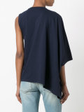 metallic logo asymmetric T-shirt