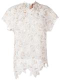 floral embroidered cut-out top
