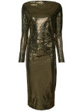 metallic fitted dress