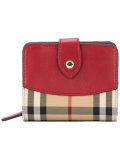 House check compact purse