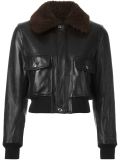 shearling collar bomber jacket