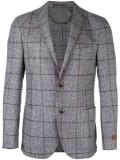 checked buttoned blazer