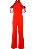 ruffled cold shoulder jumpsuit 