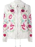 floral embroidered hooded jacket
