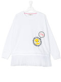 sun embroidery ruffled sweatshirt
