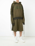 lace-sleeve hoodie 