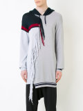 tassel trim longline hoodie