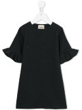 jacquard ruffle sleeve dress