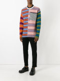 chest pocket striped jumper