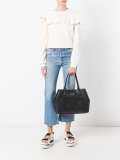 embossed logo tote 