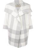 checked oversized coat 